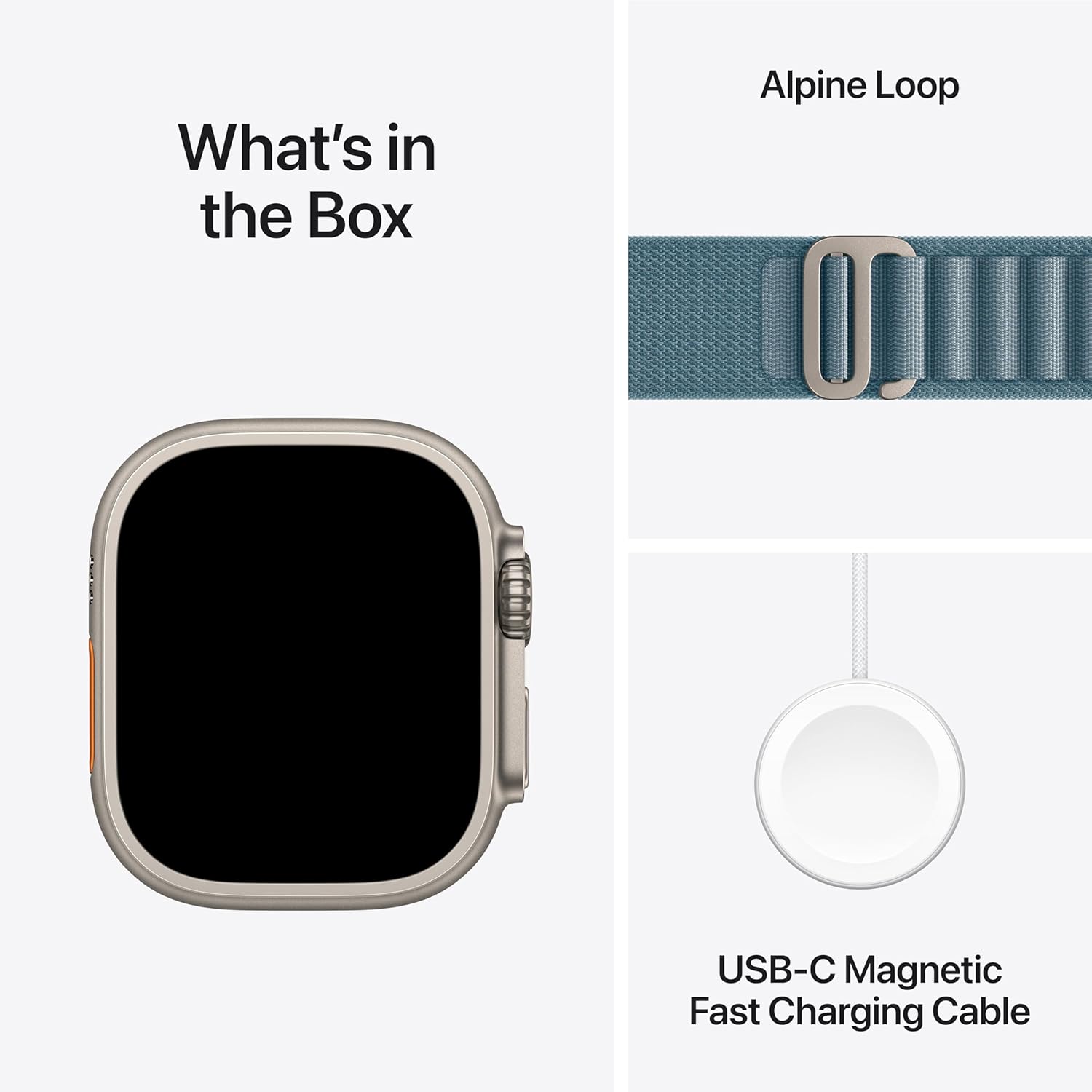Apple Watch Ultra 3 [GPS + Cellular 49mm] Rugged Titanium Case with Light Blue Alpine Loop, L (Renewed)