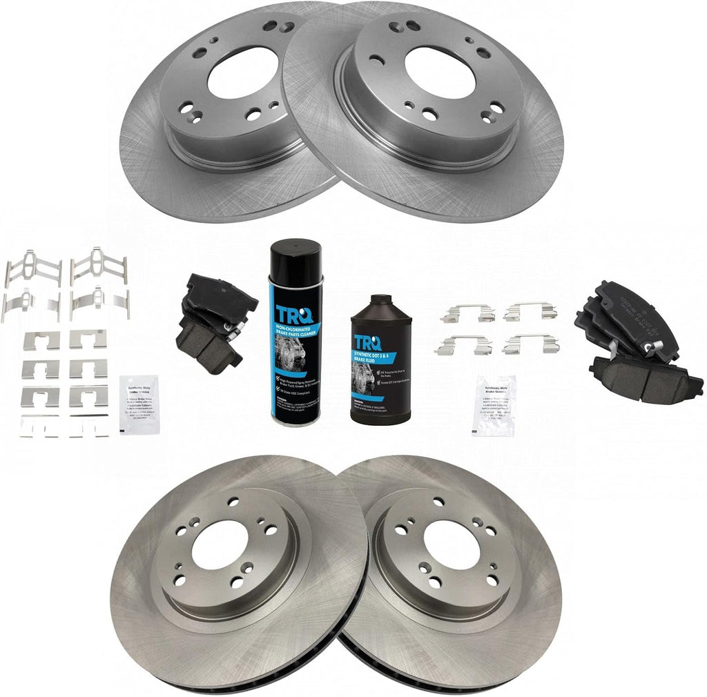 Front and Rear Brake Pad & Rotor Kit, with Chemical Kit Ceramic Compatible with 2006-2011 Honda Civic