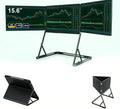 15.6'Laptop Tri-Fold Monitor, 1080p Fhd Portable Laptop Screen Extender, Type-C/HDMI/USB-C Plug-Play Triple Monitor with 360° Rotation Adjustable Viewing Angles Compatible