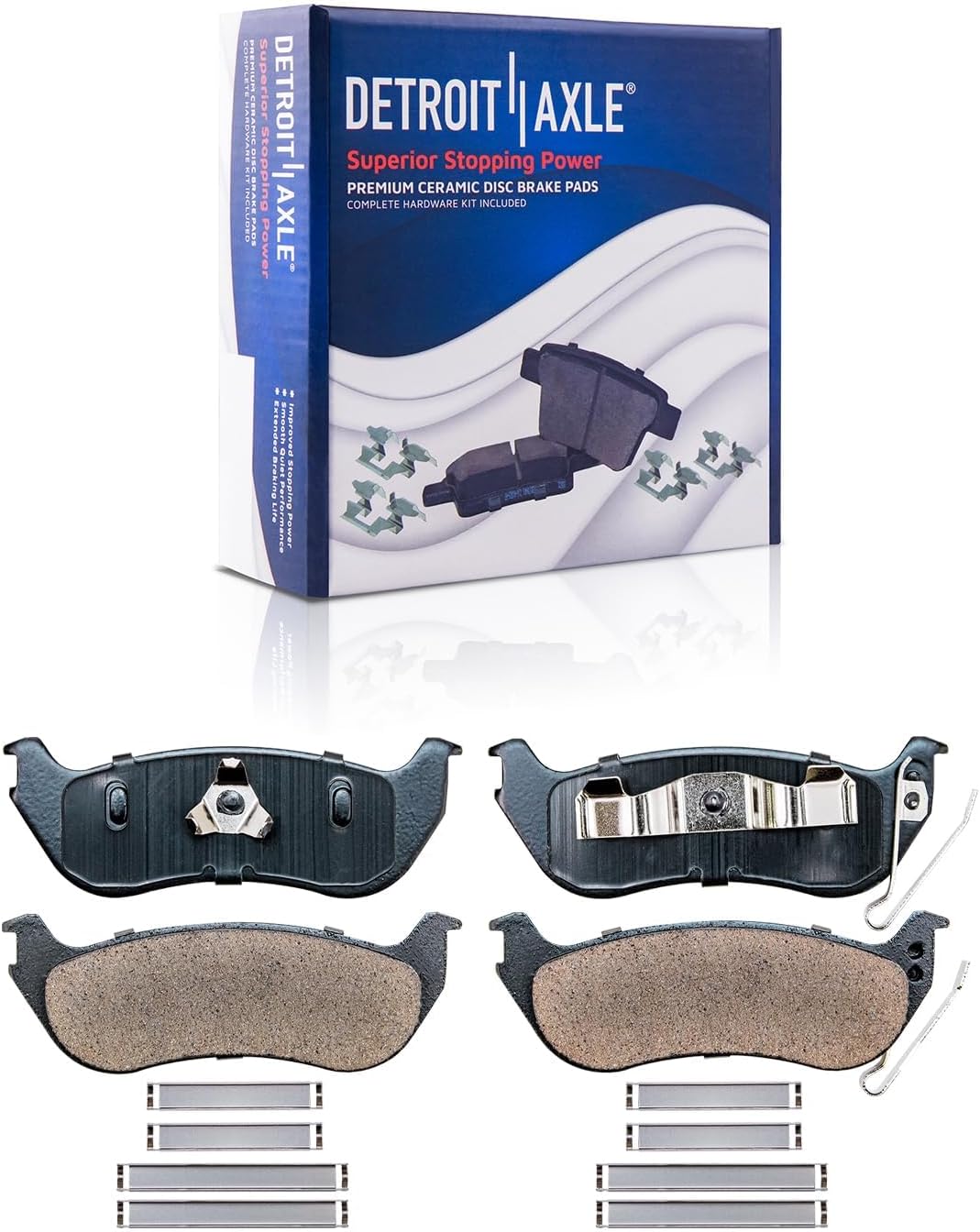 Detroit Axle - Brake Kit for 03-07 Jeep Liberty 2003 2004 2005 2006 2007 Disc Brake Rotors Ceramic Brakes Pads Replacement: 11.34' inch Front and 11.22' inch Rear Rotors