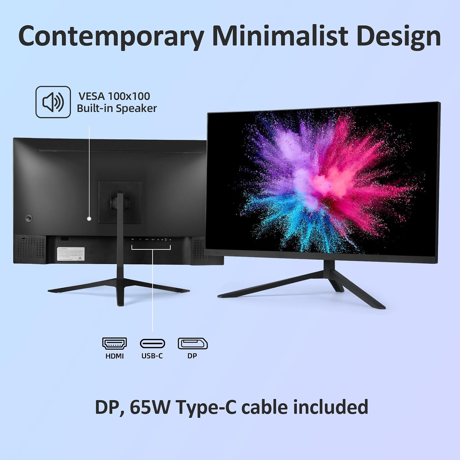 SVD 27' 4K UHD Security Monitor IPS HDR, HDMI 2.1+DP 1.4+Type-C 65W, Adaptive Sync, 3D Comb Filter, 60Hz 5ms 178°, Built-in Speakers, for CCTV DVR NVR