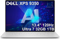 Dell XPS 13 9350 AI PC Business Laptop, (13.4' FHD+ 120Hz, Intel Core Ultra 7 258V, 32GB DDR5, 1TB SSD), 2X Thunderbolt 4, Copilot+ PC, Backlit, 1080p RGB Webcam, FP, Wi-Fi 7, Win 11 Pro, Platinum