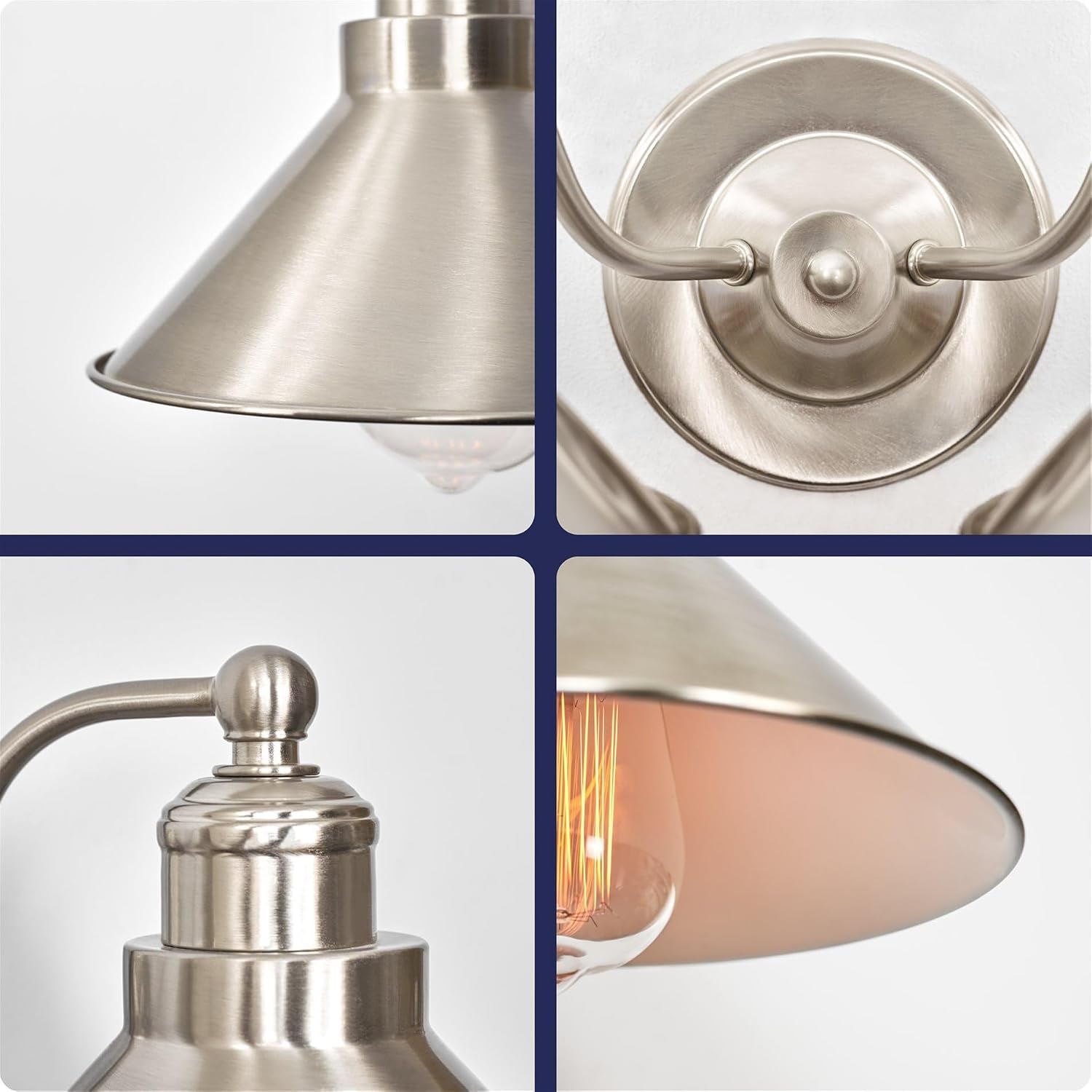 Kira Home Welton 19' Modern Industrial 2-Light Wall Sconce, Brushed Nickel Finish, Pack of 2