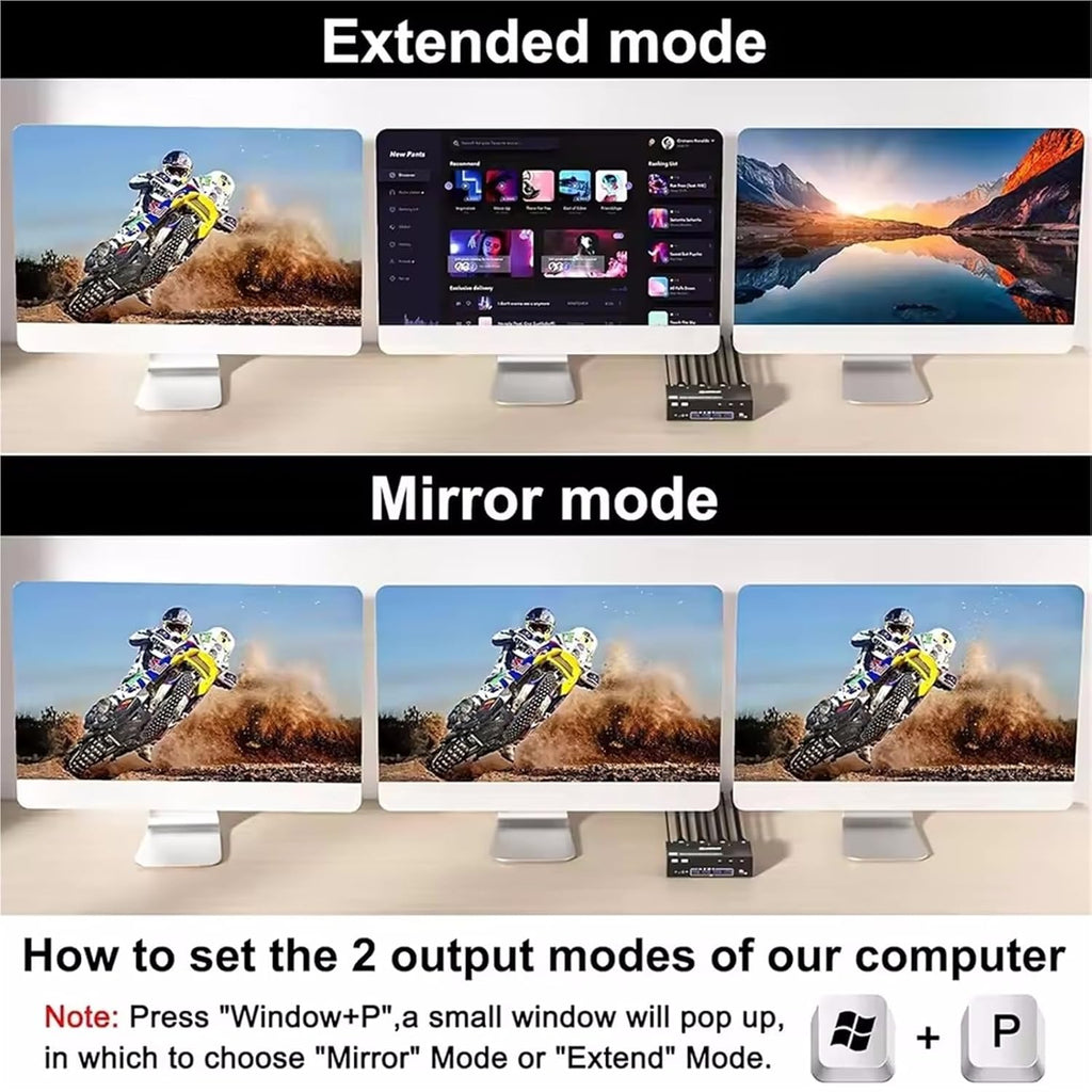 KVM Switch 3 Monitors 3 Computers 8K@60Hz 4K@144Hz, HDMI+2 Displayport KVM Switch Triple Monitor for 3 Computer Share 3 Monitor(UK Plug)