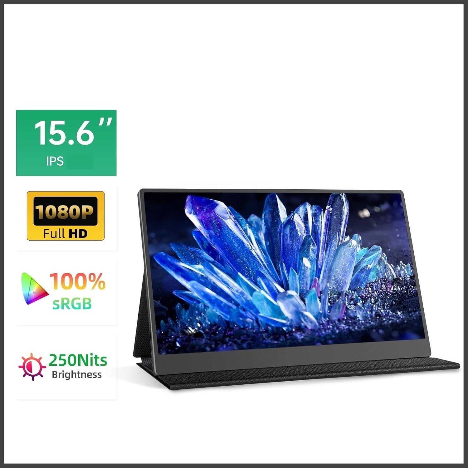 Portable Monitor for Laptop 15.6 Inch 1920 * 1080 60Hz Office Mobile Phone Extended Sub-Screen IPS Portable Display for Laptop Portable Gaming Monitor