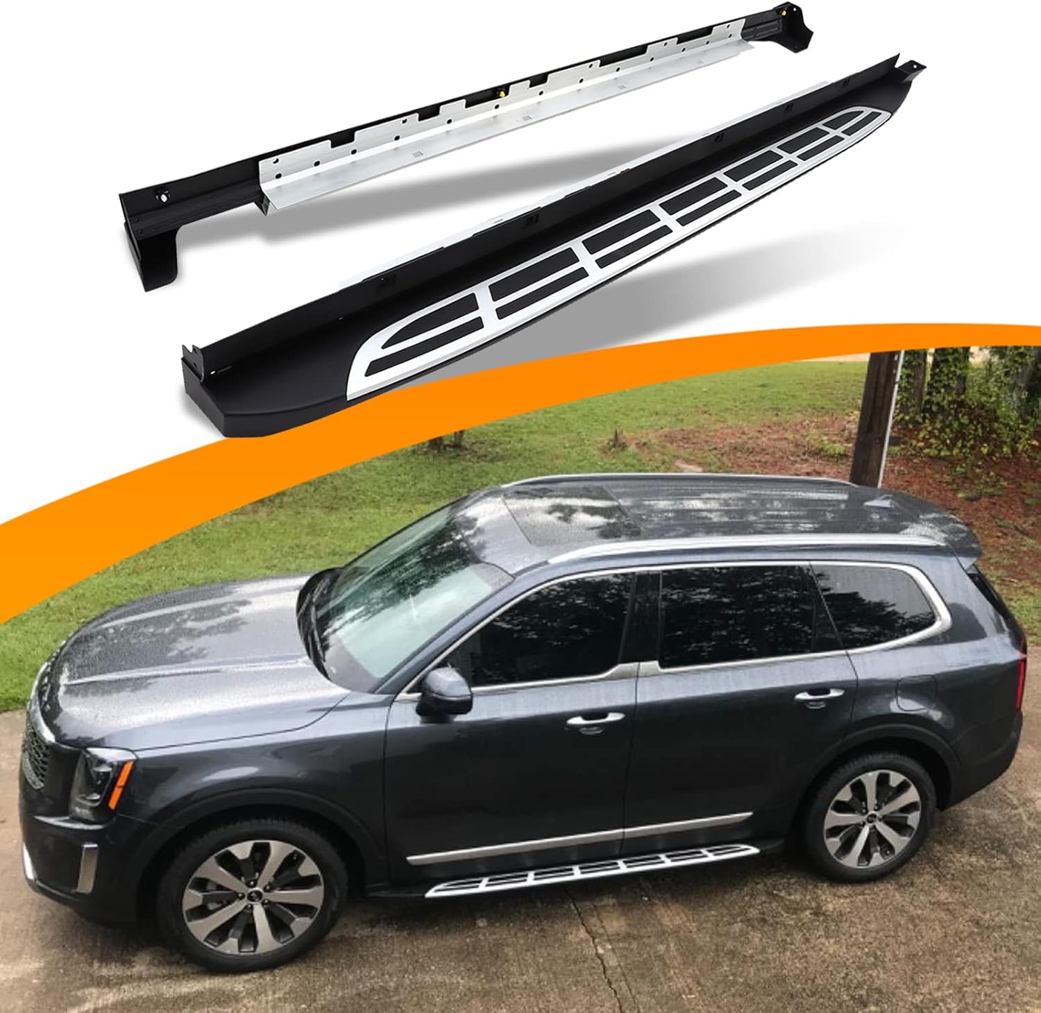 500 LBS Load Running Boards Fit for 2019-2025 Kia Telluride LX EX S SX SX-P X-Pro X-Line, Heavy Duty Side Step, No Drilling