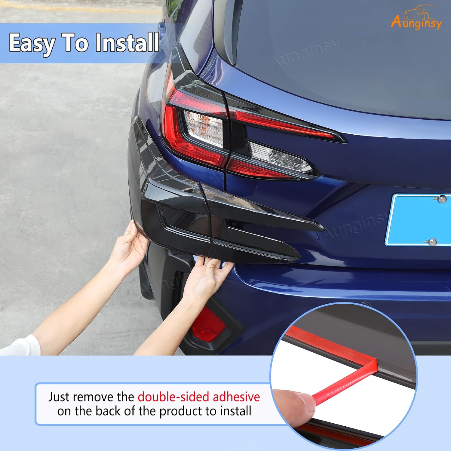 Car Rear Tail Light Lamp Cover Compatible with Subaru Crosstrek GU 2024-2026, Taillight Lamp Shell Shade Frame Bezels Trim Frame Rear Headlight Decorative Cover Protector ABS Exterior Accessories