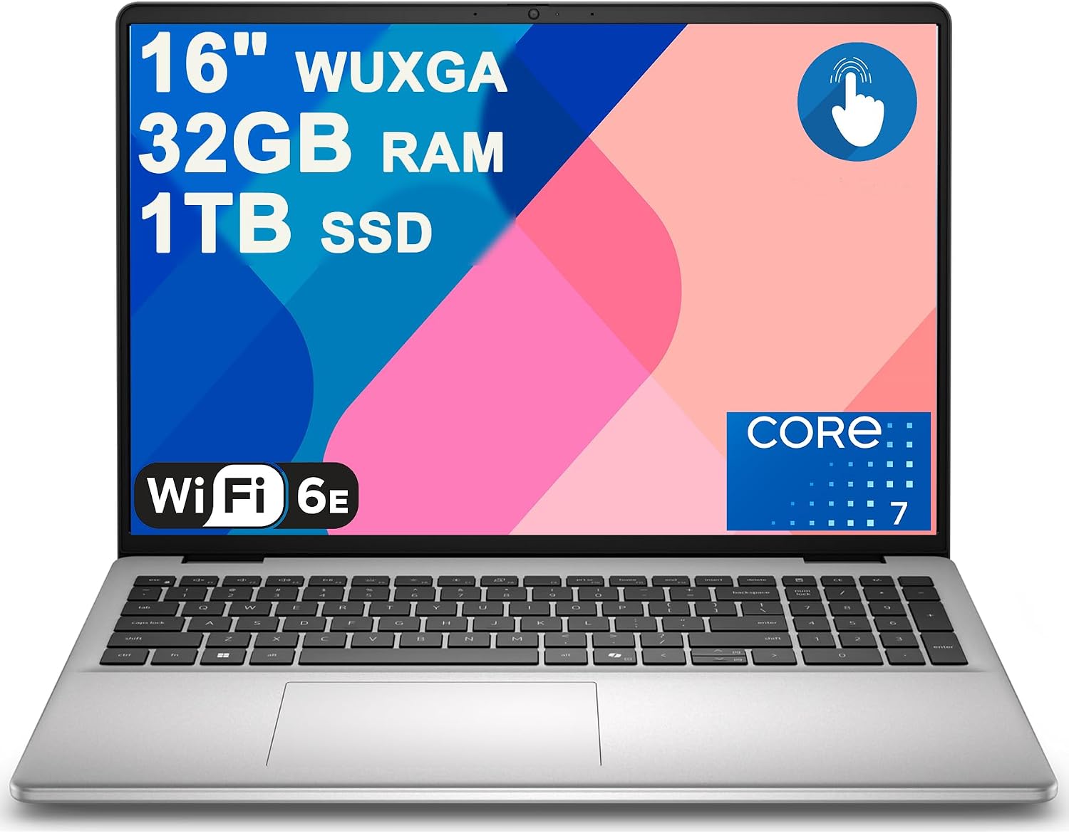Dell 16 Laptop 16' WUXGA Comfortview Touchscreen Intel 10-core Core 7 150U 32GB DDR5 1TB SSD Backlit Fingerprint WiFi6E FHD Camera ExpressCharge for Creator Business Professional Win11