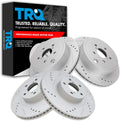 TRQ Performance Front and Rear Brake Rotor Set G Coated Drilled and Slotted Compatible with 2013-2016 Scion FR-S 2013-2023 Subaru BRZ 2017-2020 Toyota 86