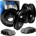 R1 Concepts Front and Rear Brake Kit Fits 2007 Acura CSX; 2006-2011 Honda Civic| Ceramic Brake Pads and Slotted Brake Rotors