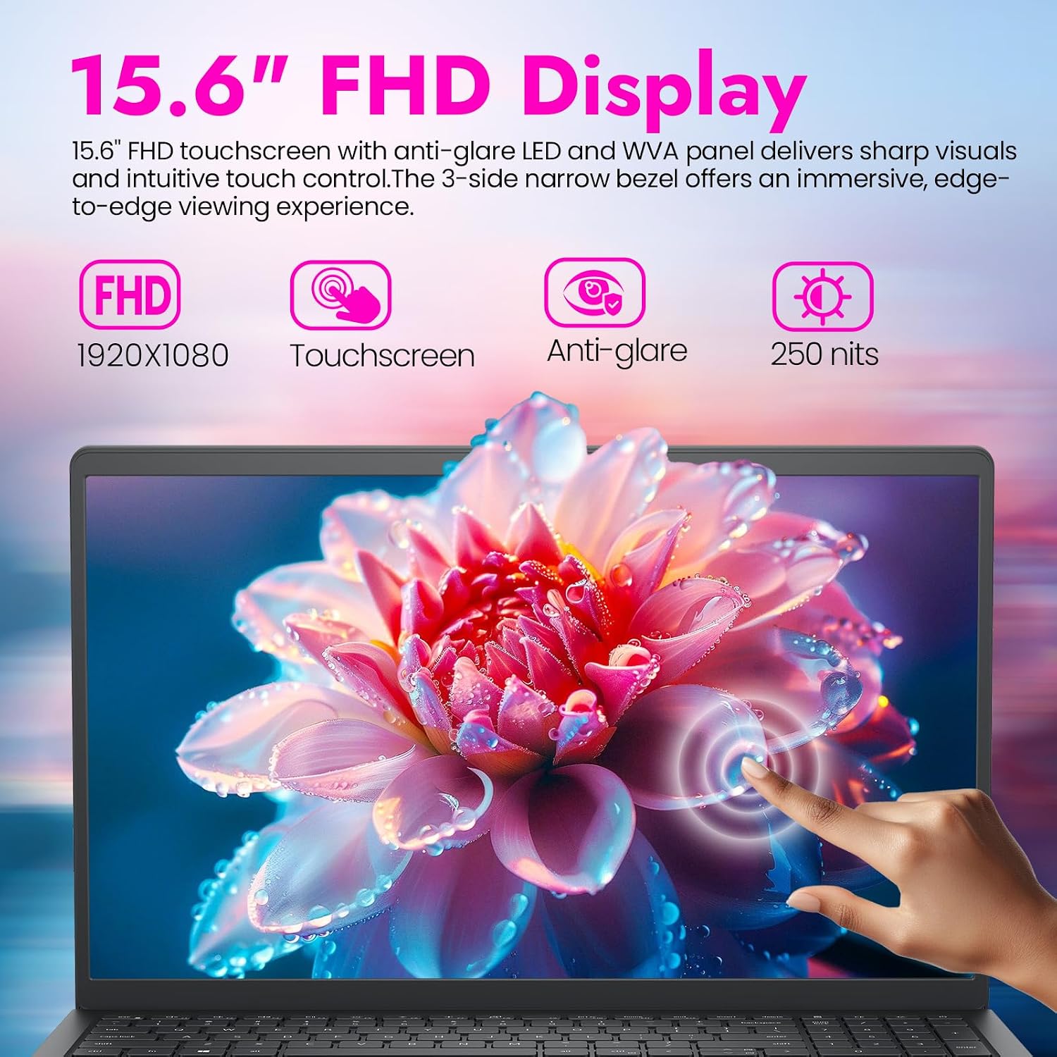 Dell 2026 15.6' Touchscreen Laptop DC15250 – Intel 10-Core i7-1355U (Up to 5.0GHz), 32GB RAM, 1TB SSD, FHD Display, Wi-Fi 6, Windows 11 Pro, Fast Business & Student Notebook