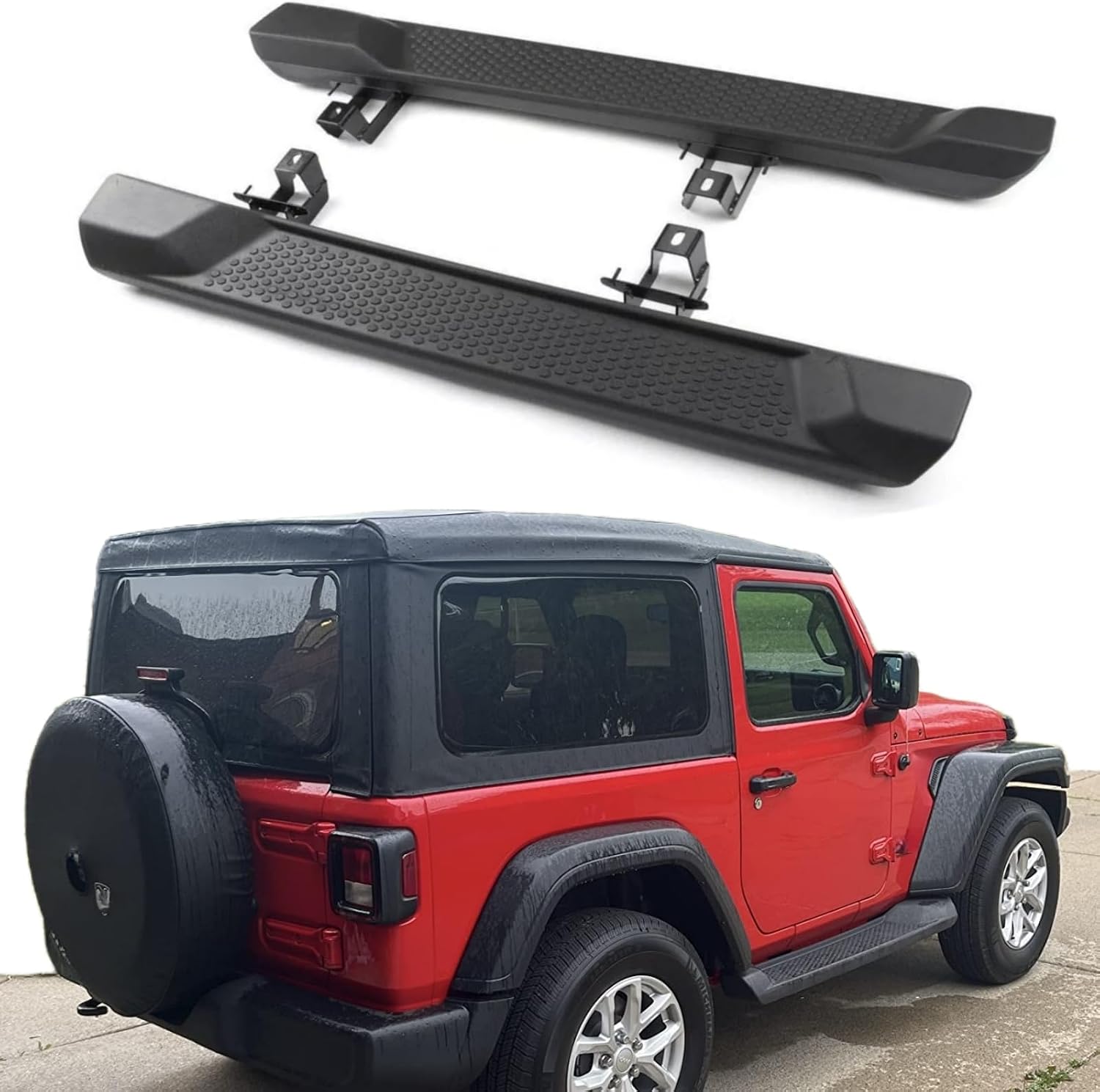 2PCS OE Style Running Boards Fits for Jeep Wrangler JL 2-Door 2018-2025 Automotive Exterior Accessories Side Step (with Brackets)