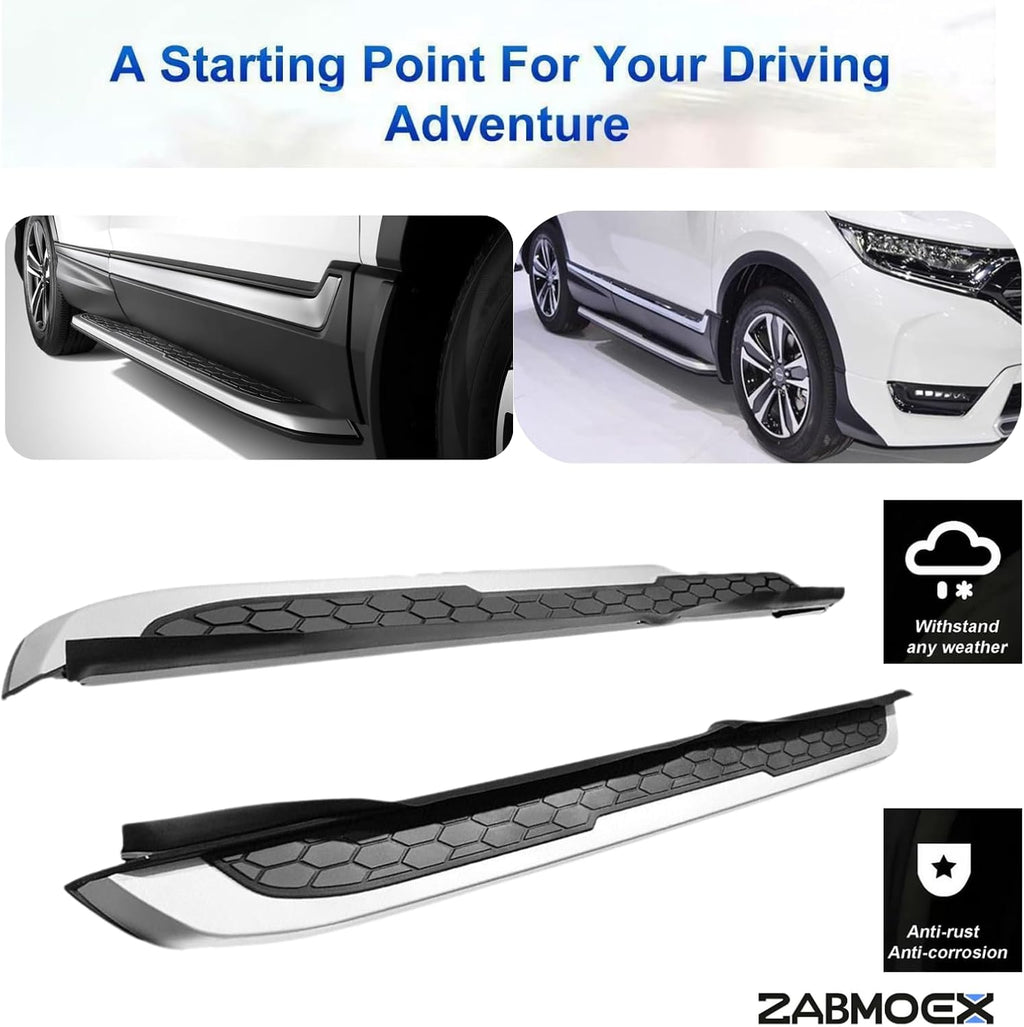 2PCS Running Boards Fit for 2017 2018 2019 2020 2021 2022 Honda CR-V CRV Silver Black Aluminum Side Steps Nerf Bars Accessories