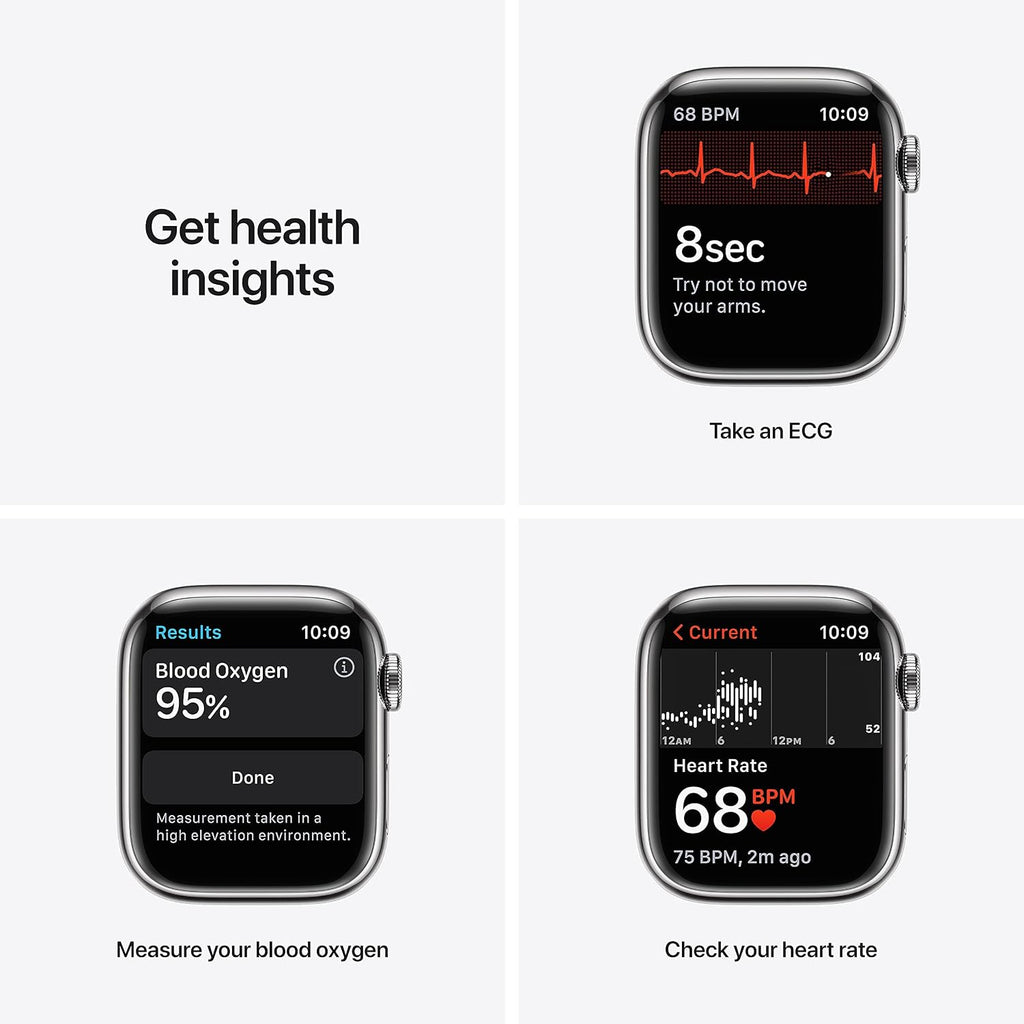 Apple Watch Series 7 (GPS + Cellular, 41mm) Silver Stainless Steel Case with Silver Milanese Loop (Renewed)