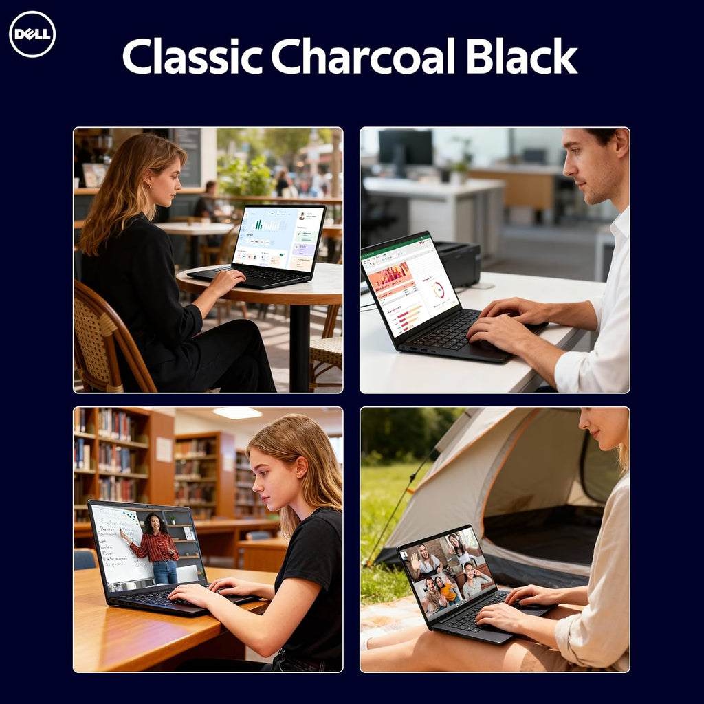Dell 15 2026 DC15250 Touchscreen Laptop, Intel 10-Core i7-1355U, 15.6'' FHD Anti-Glare Display, 16 GB RAM, 1 TB SSD, FHD Webcam, Copilot AI, Wi-Fi 6, Win 11 Pro, for Business & Student, Carbon Black
