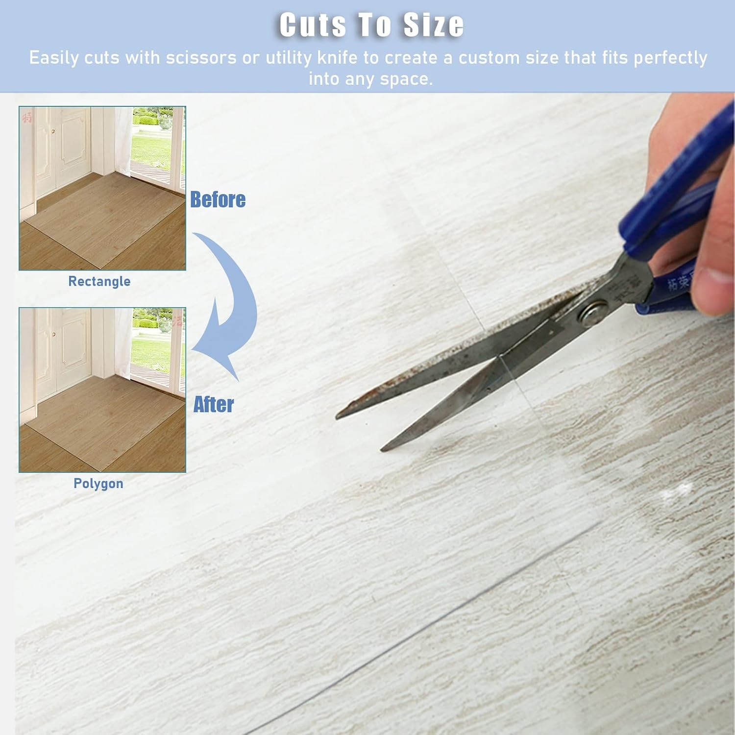 Vinyl Clear Desk Chair Mat for Carpet, Wood/Tile Floor Protector, Kitchen Countertop Mat Tabletop Cover Furniture/Cabinet/Shelf Top Protection Pad, Runner Rug Non-Slip (Color : Clear, Size : 4x21f