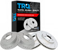 TRQ Performance Front and Rear Brake Rotor Set G Coated Drilled and Slotted Compatible with 2006-2010 Chevrolet Impala 2006-2007 Monte Carlo