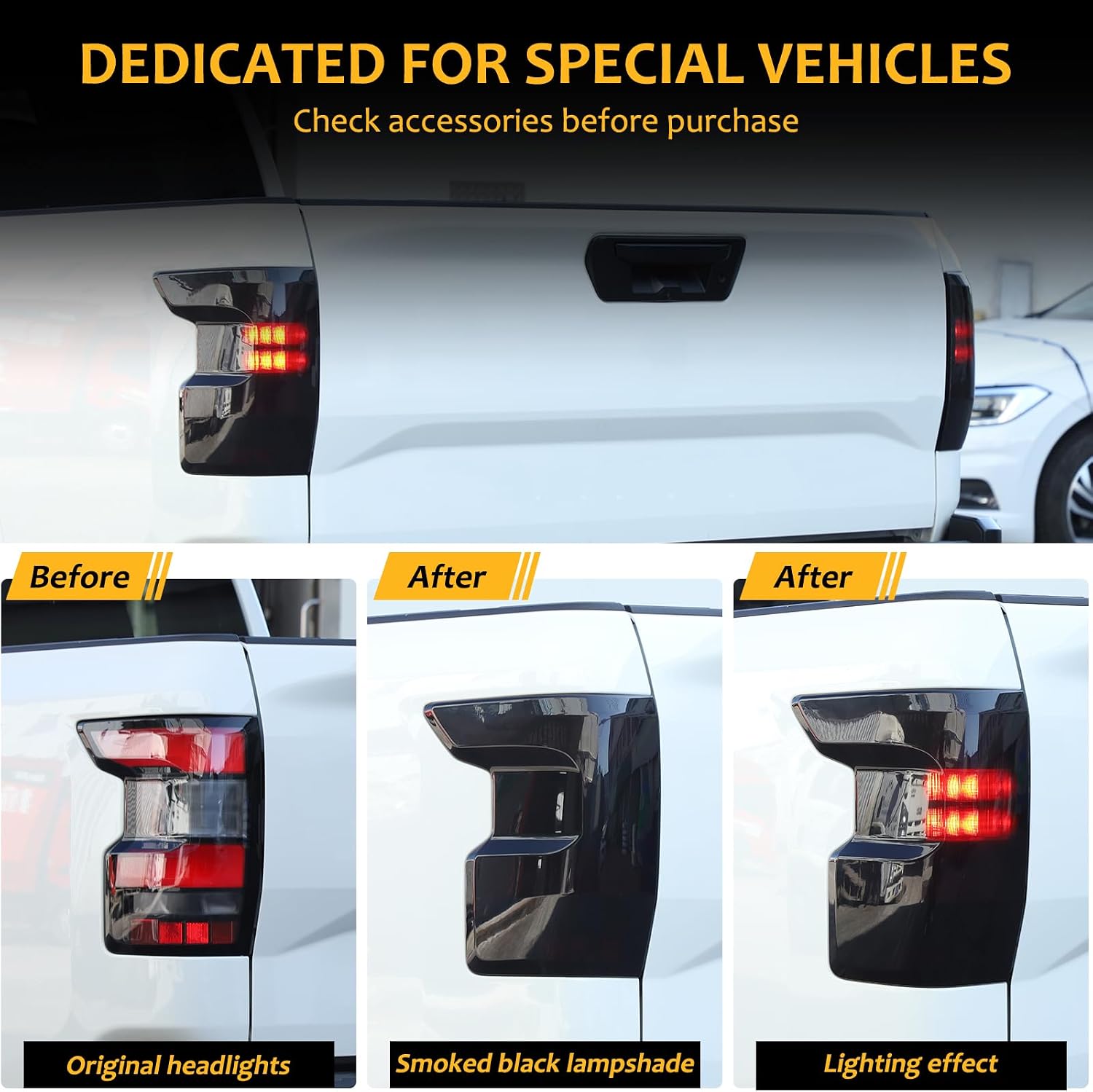Daeiclru Car Tail Light Lamp Cover Compatible with Nissan Frontier 2022-2025, Smoked Taillight Shell Trim Cover Rear Taillight Protection Cover Exterior Accessories