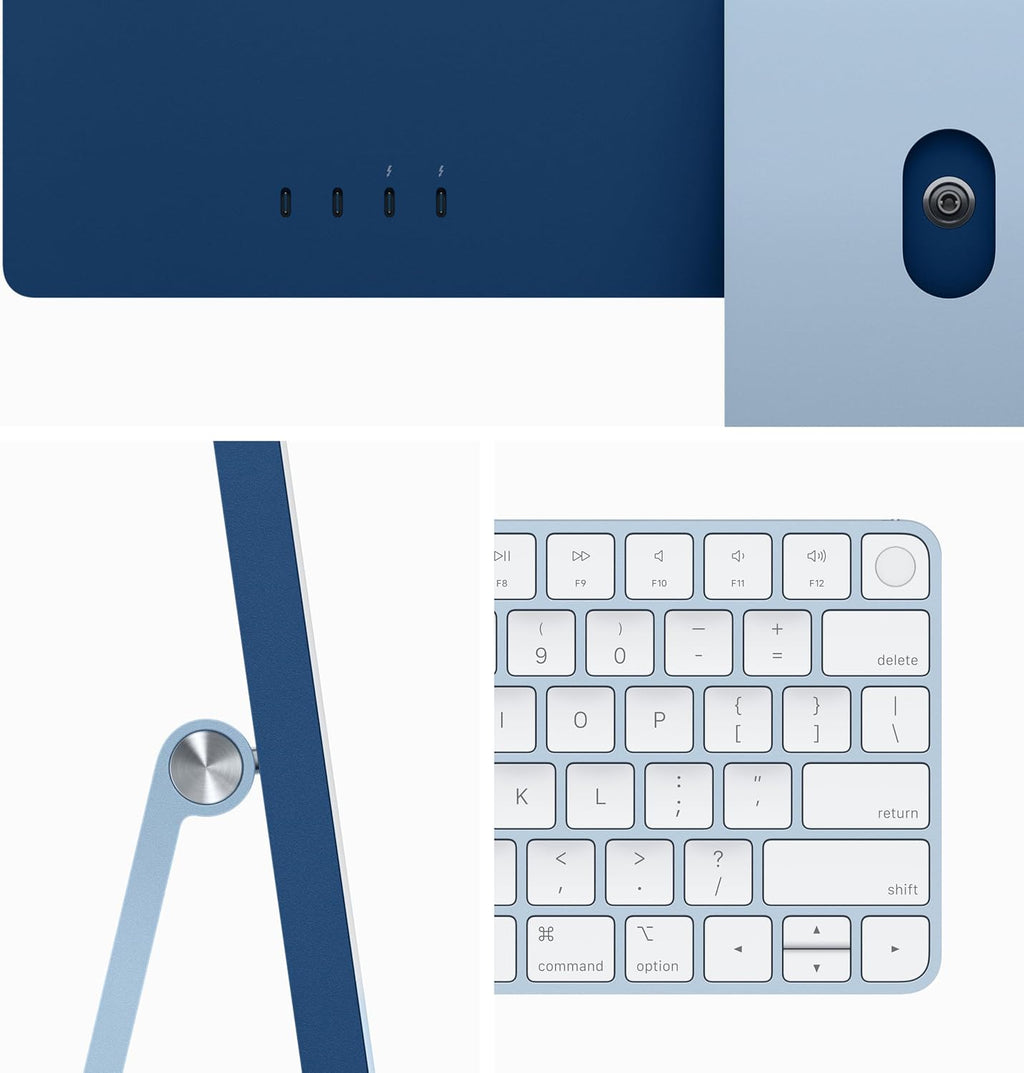 Apple 2023 iMac All-in-One Desktop Computer with M3 chip: 8-core CPU, 10-core GPU, 24-inch Retina Display, 8GB Unified Memory, 256GB SSD Storage, Matching Accessories. Works with iPhone/iPad; Blue