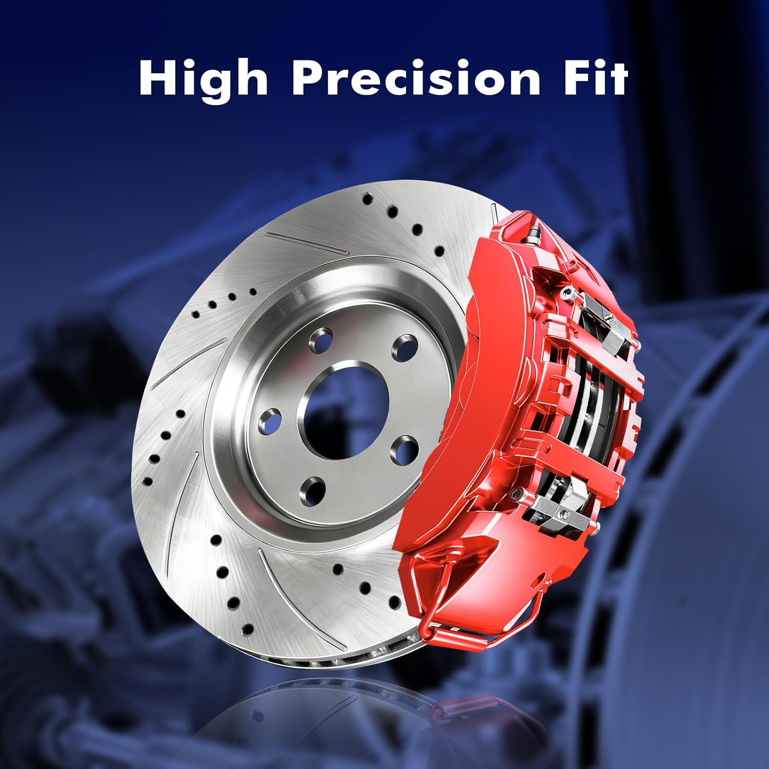 PM Auto Set of 6 Rear 313mm Drilled Slotted Brake Disc Rotors-Ceramic Brake Pad Kit Replacement For 2005-2010 Honda Odyssey