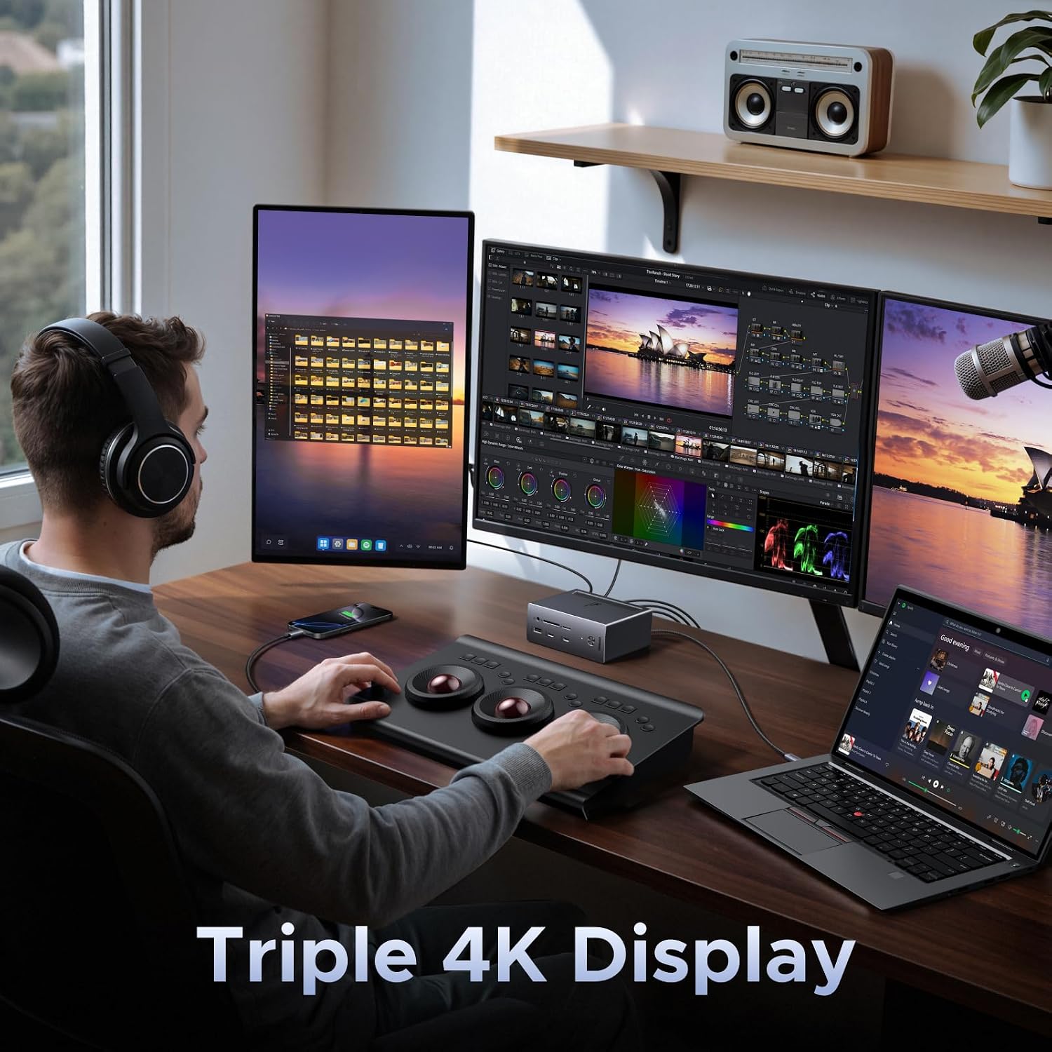 UGREEN 14 in 1 USB C Docking Station 3 Monitors Revodok Pro 314 with 8K DP/4K HDMI, 100W PD, 10Gbps USB Ports, Gigabit Ethernet, SD/TF 170MB/s, 3.5mm Audio, 90cm Cable.140W Power Adapter (2HDMI & DP)