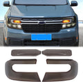 Aunginsy Car Front Headlight Trim Cover Kit Compatible with Ford Maverick 2022-2024 with Front Turn Signal Light Len Shell Shade Smoked Black Headlight Frame Bezels Protector ABS Exterior Accessories