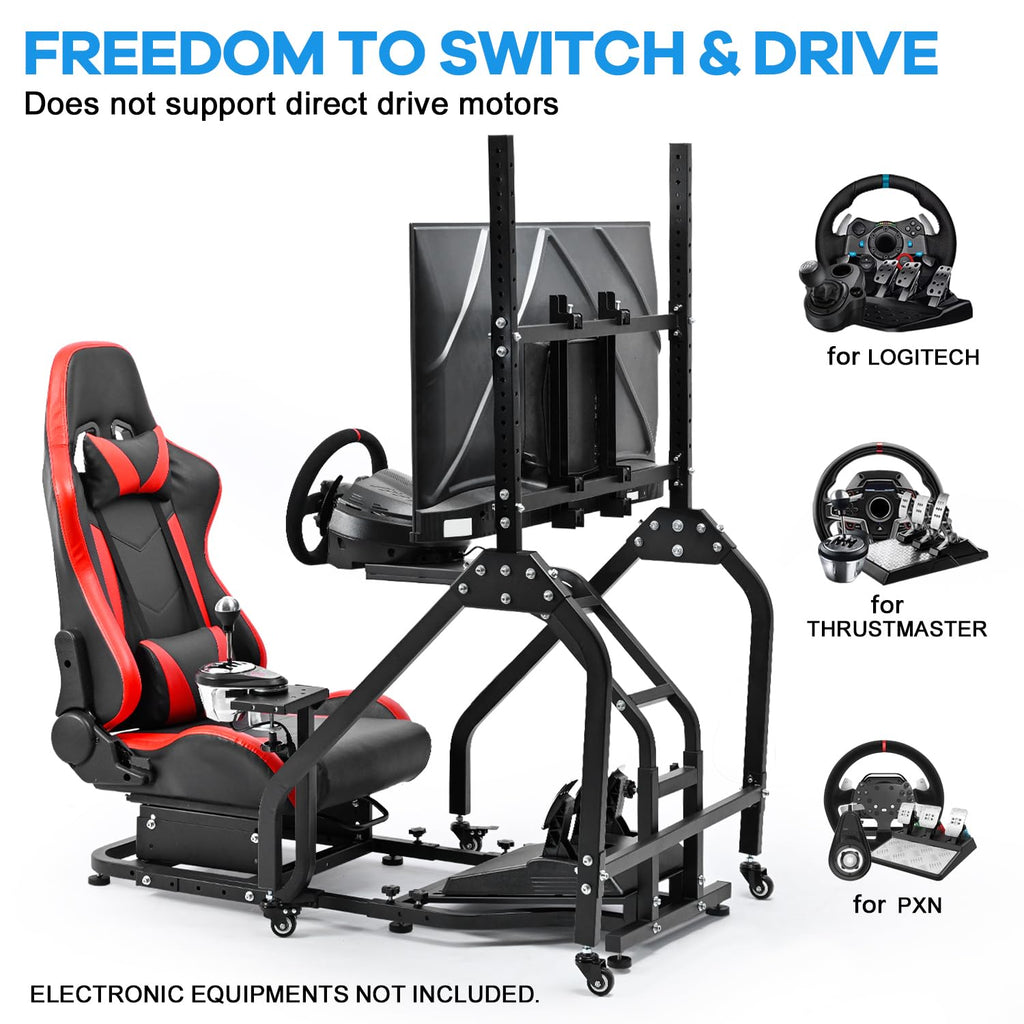 Anman G29 Racing Simulator Cockpit with Movable Monitor Stand and Adjustable Gaming Seat Fit for Logitech G923 G920, for Thrustmaster T80 T150 T248