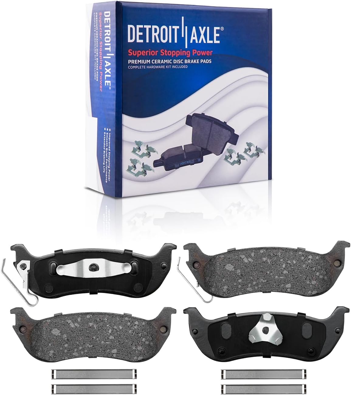 Detroit Axle - REAR Brake Kit for 04-08 Chrysler Pacifica Rear Disc Brake Rotors Replacement 2004 2005 2006 2007 2008 Ceramic Brakes Pads