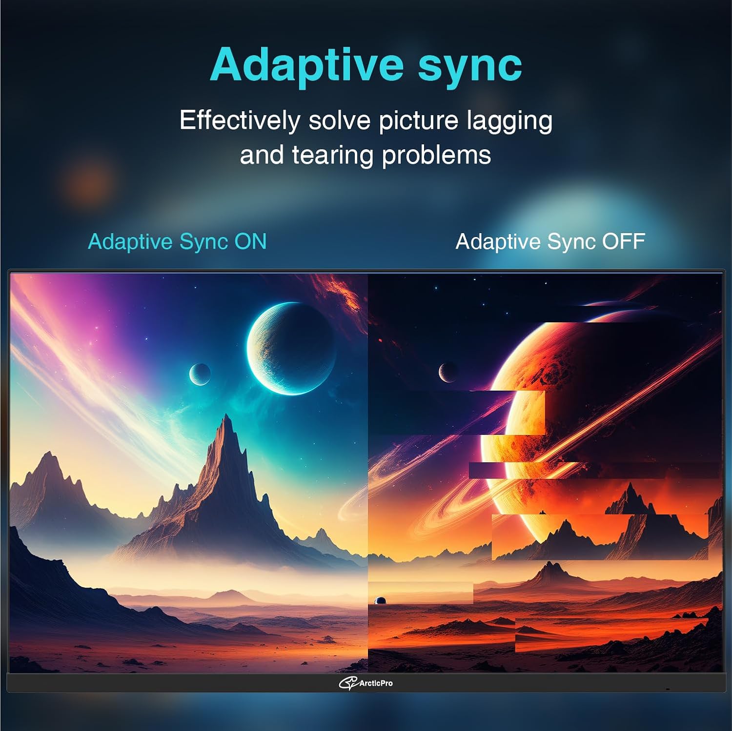 ArcticPro 27 inch 300Hz 240Hz Gaming Monitor, FHD 1080p, 1ms, PC Monitor Gaming, IPS, Adaptive sync, PC Computer Monitor, sRGB 125%, Ultra Slim, DP x2, HDMI x2, VESA Support, with DP cable up to 300Hz
