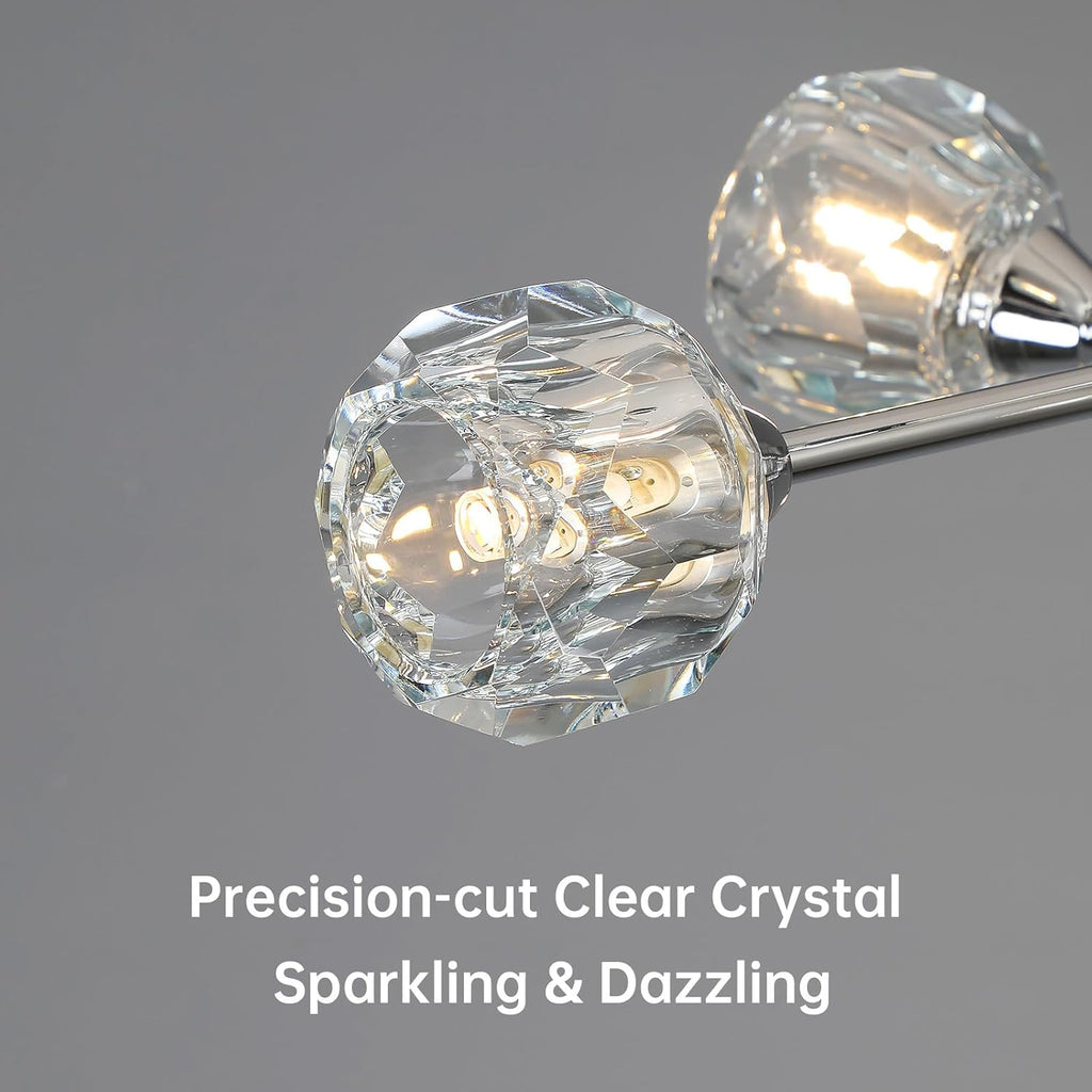 Weesalife Sputnik Chandeliers for Dining Room Light Fixture Over Table, Modern Crystal Chandeliers, 9 Lights Chrome Lighting Fixtures for Living Room Bedroom Kitchen Island Bar