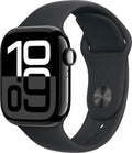 Apple Watch Series 10 (GPS, 42MM) Jet Black Aluminum Case with Black Sport Band, M/L (Renewed)