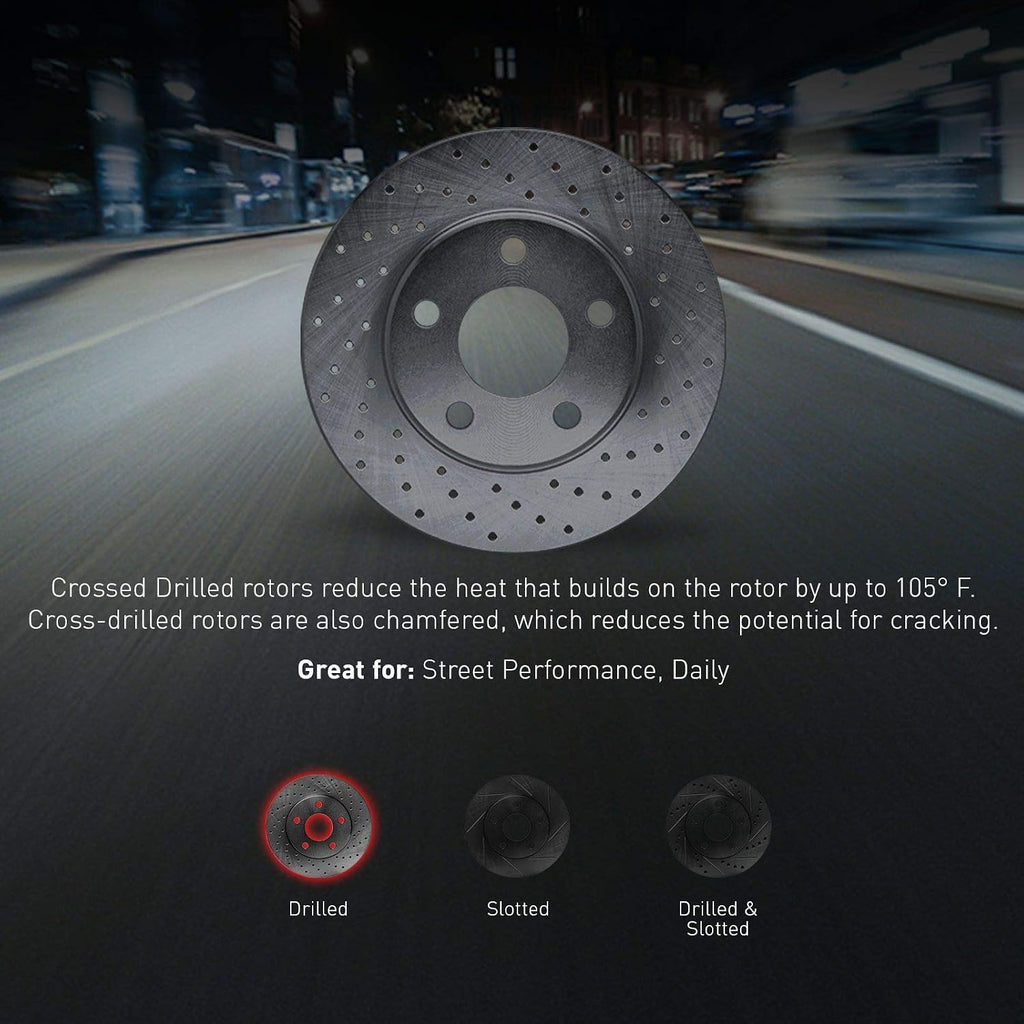 R1 Concepts Front Brakes and Rotors| Automotive Replacement Brake Kits| Front Semi-Metallic Brake Pads and Rotors Kit| Fits 2007 Acura CSX, 2002-2006 Acura RSX, 2006-2011 Honda Civic