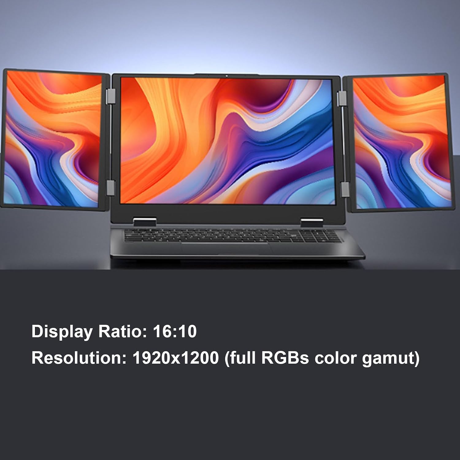 XUMIUZIY 16 inch Triple Screen Laptop, Three Screen Foldable Portable Laptop, 16GB RAM 2TB SSD, WIFI6 RJ45 Recognition (US Plug)