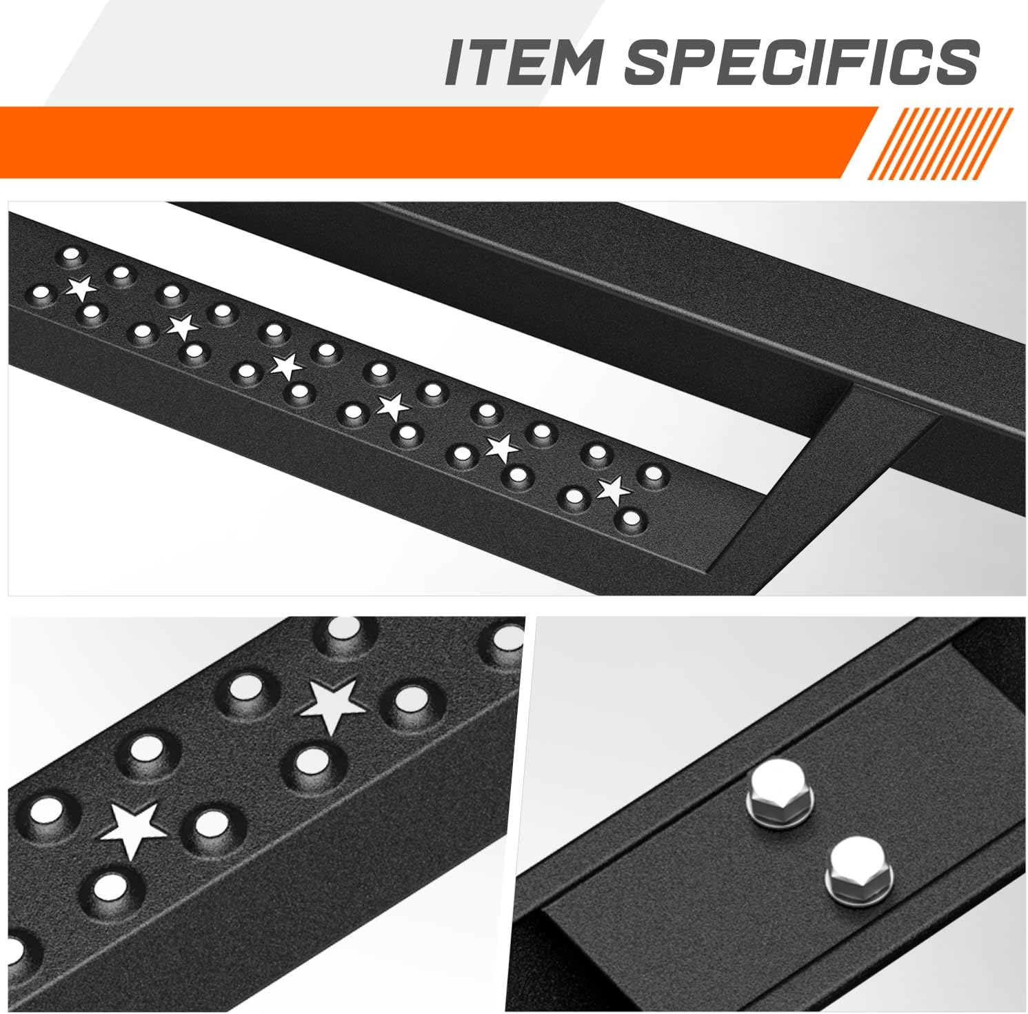 2.75' Black Drop Side Steps Nerf Bars Running Boards Compatible with 07-19 Chevy Silverado/GMC Sierra Extended Cab (Pair)