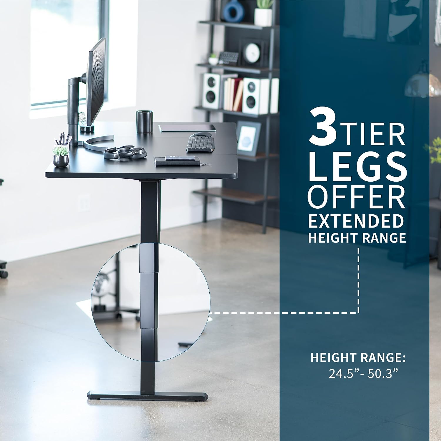 VIVO Electric 71 x 36 in Dual Motor Sit Stand Desk, Memory Height Adjustment, 2B Series, Black Top Black Frame, DESK-KIT-2B7B-36