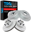 TRQ Performance Front and Rear Brake Rotor Set G Coated Drilled and Slotted Compatible with 1995-2001 Ford Explorer 1997-2001 Mercury Mountaineer 2001 Ranger