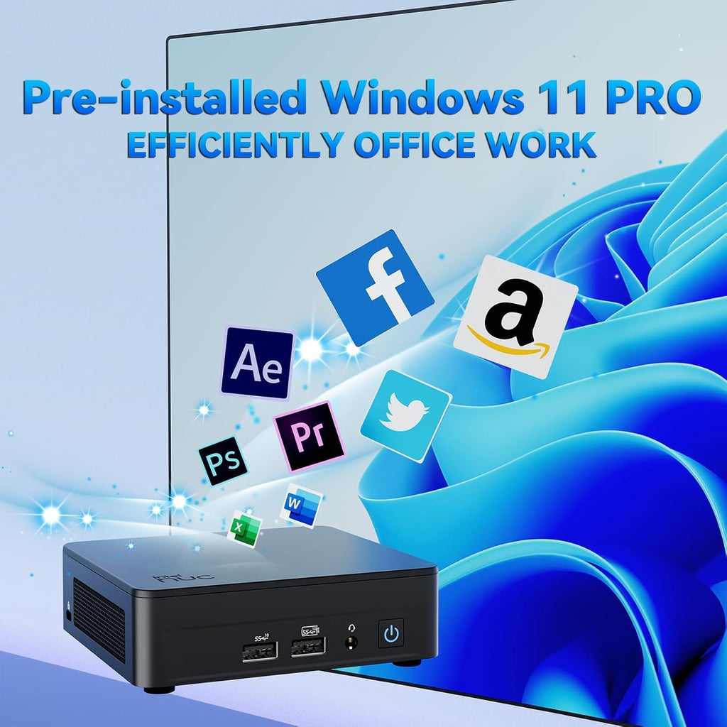 Intel NUC 13 Pro Slim Kit Mini PC (Intel 6-Core i3-1315U, 16GB DDR4 RAM, 1TB SSD) Booksize Business Desktop, Support 4 x 4K Monitors, HDMI, 2x Thunderbolt 4, Wi-Fi 6E, Win 11 Pro, NUC13ANHI3 - ASUS