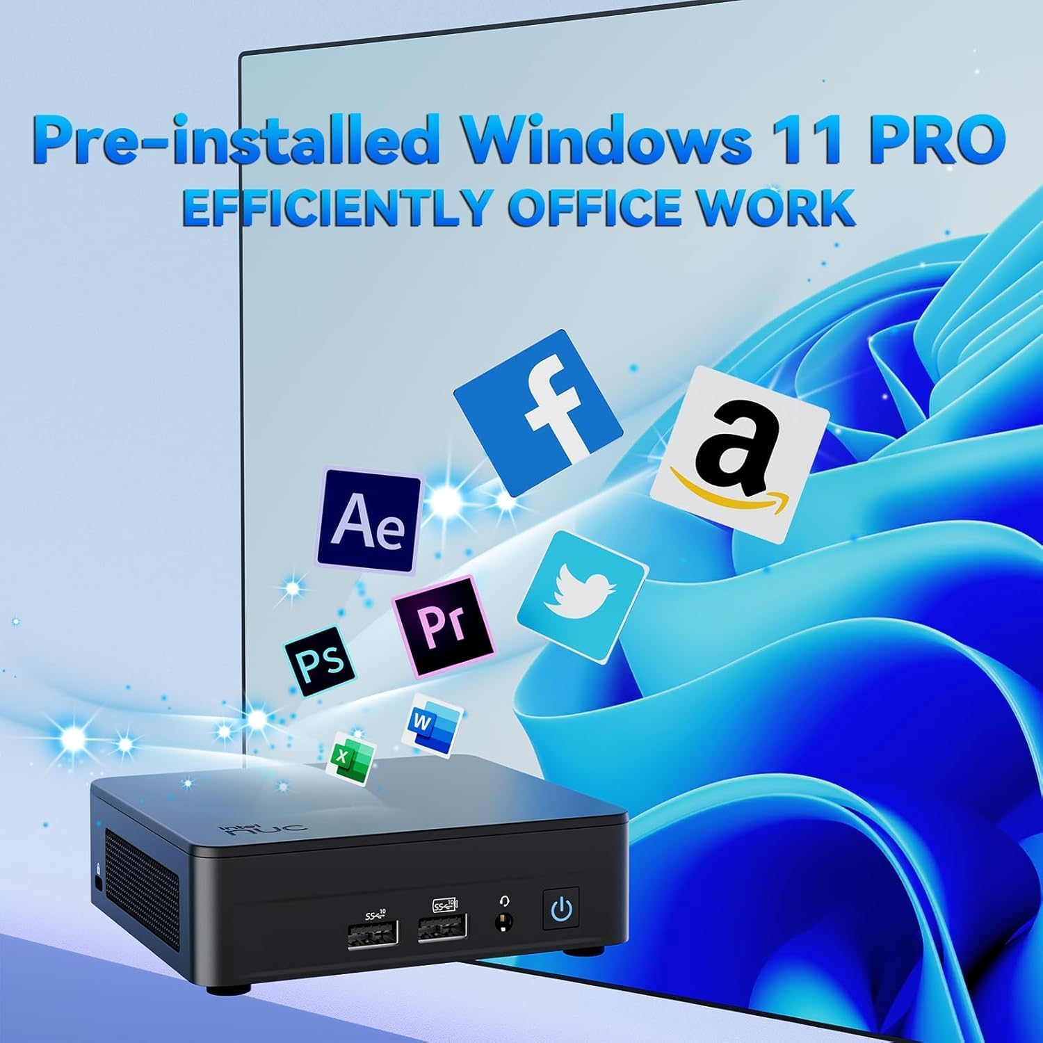 Intel NUC 13 Pro Slim Kit Mini PC (Intel 6-Core i3-1315U, 16GB DDR4 RAM, 1TB SSD) Booksize Business Desktop, Support 4 x 4K Monitors, HDMI, 2x Thunderbolt 4, Wi-Fi 6E, Win 11 Pro, NUC13ANHI3 - ASUS