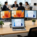 Triple Monitor Laptop Screen Extender, IPS Display 100% sRGB, Built-in Speakers, Adjustable Height Stand