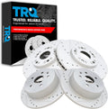 TRQ Performance Front and Rear Brake Rotor Set G Coated Drilled and Slotted Compatible with 1998-2005 Lexus GS300 1998-2000 GS400 2001-2005 GS430 2001-2005 IS300 2002-2010 SC430