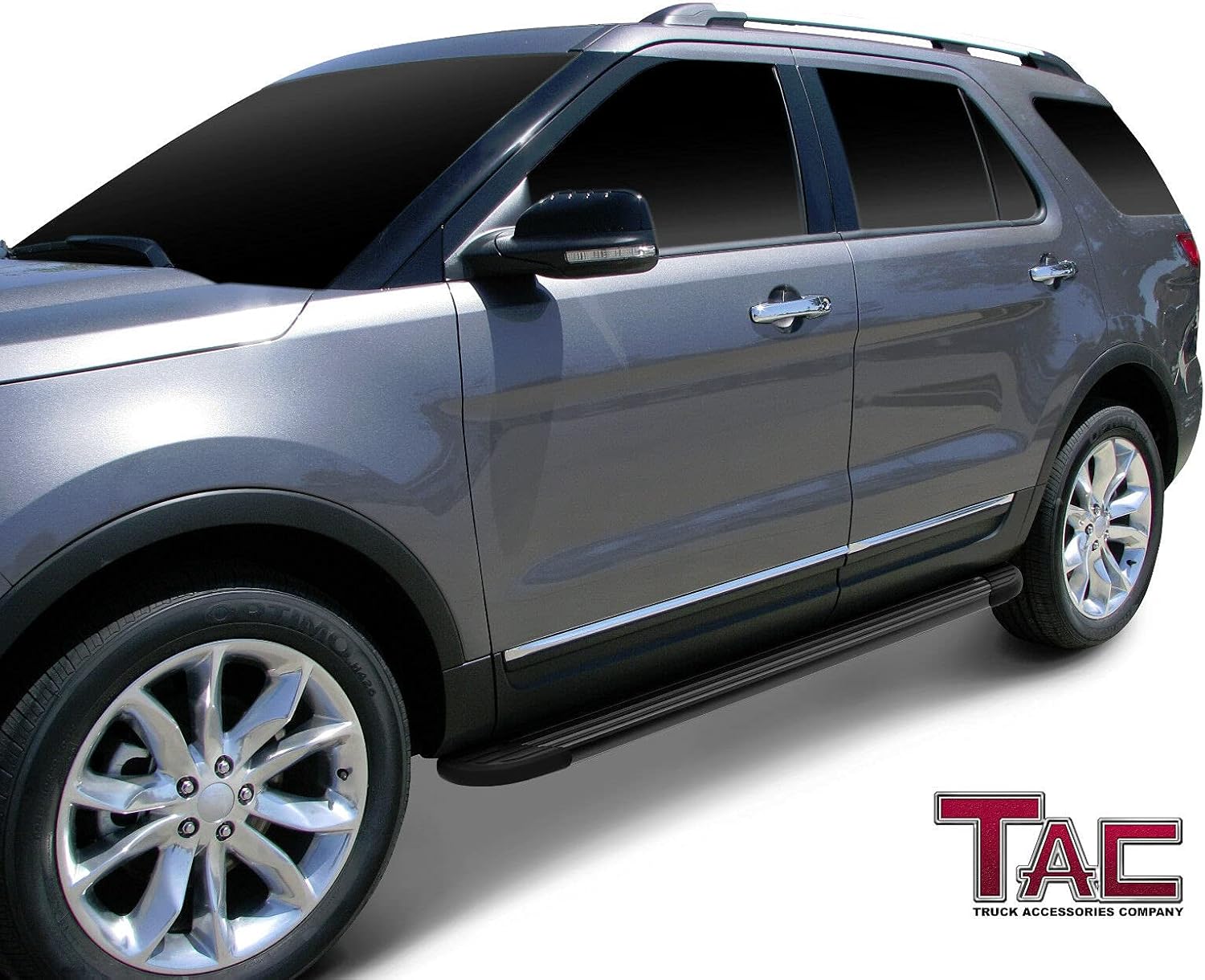 TAC Running Boards Compatible with 2011-2019 Ford Explorer Value Aluminum Black Side Steps Nerf Bars Step Rails Off Road Automotive Exterior Accessories 2 Pieces