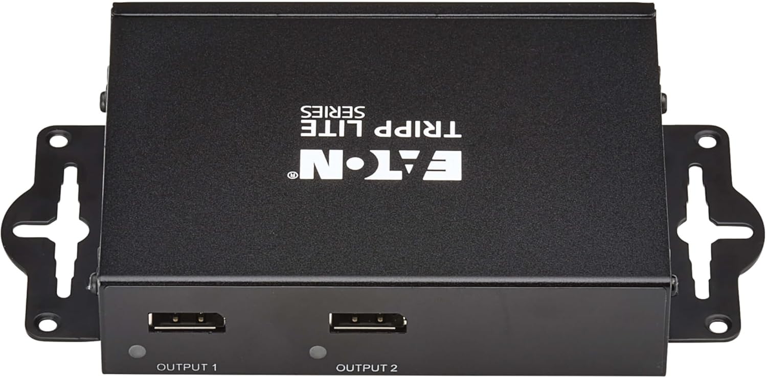 Tripp Lite Series 2-Port DisplayPort Splitter for 2 Monitors, 4K@60Hz Video, 1 in 2 Out, DP 1.4, MST Hub, TAA Compliant, Plug-and-Play, 1-Year Warranty (B156-002-8K)