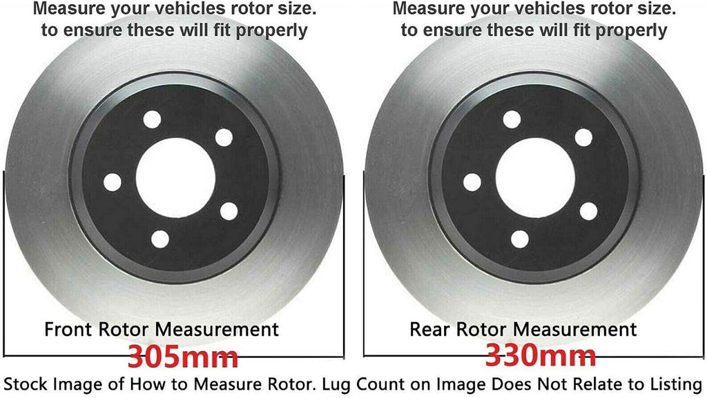 Detroit Axle - Brake Kit for Chevrolet GMC Silverado Sierra Avalanche Suburban 1500 Yukon Tahoe Escalade Disc Brake Rotors Ceramic Brakes Pads Replacement [12 inch Front and 12.99 inch Rear Rotors]