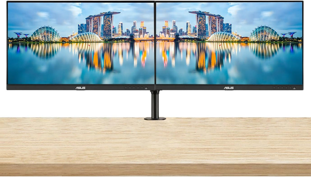Asus ProArt PA279CV 27-inch 2160P 4K UHD 100% sRGB Professional Monitor, 2-Pack Bundle with USB-C 65W PD, DisplayPort, HDMI, USB Hub, Integrated Speaker and Desk Mount Dual Monitor Stand