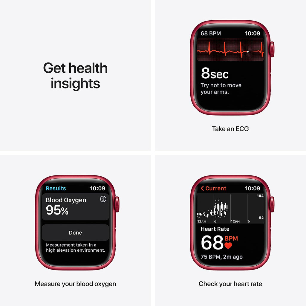 Apple Watch Series 7 (GPS + Cellular, 45mm) Red Aluminum Case with Red Sport Band (Renewed)