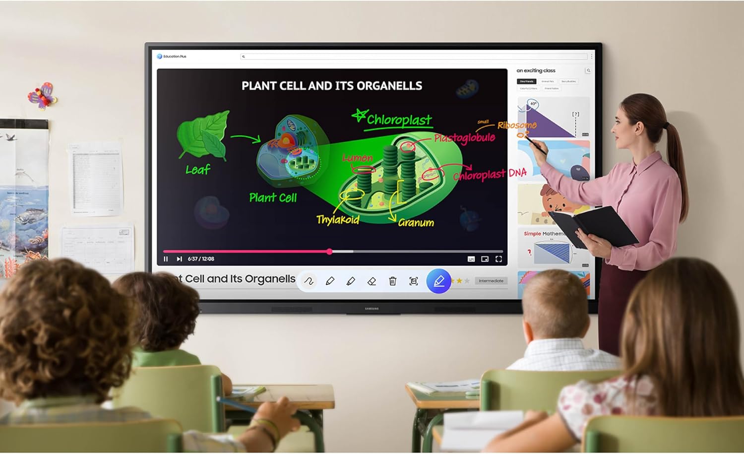 Samsung 65' Interactive Display Touch Screen Whiteboard WAF Series, Compatible with Android™ Devices, EDLA Certified, OPS Slot, Smart Wireless Sharing, LH65WAFWLGCXZA, 3,840 x 2,160 (Landscape)