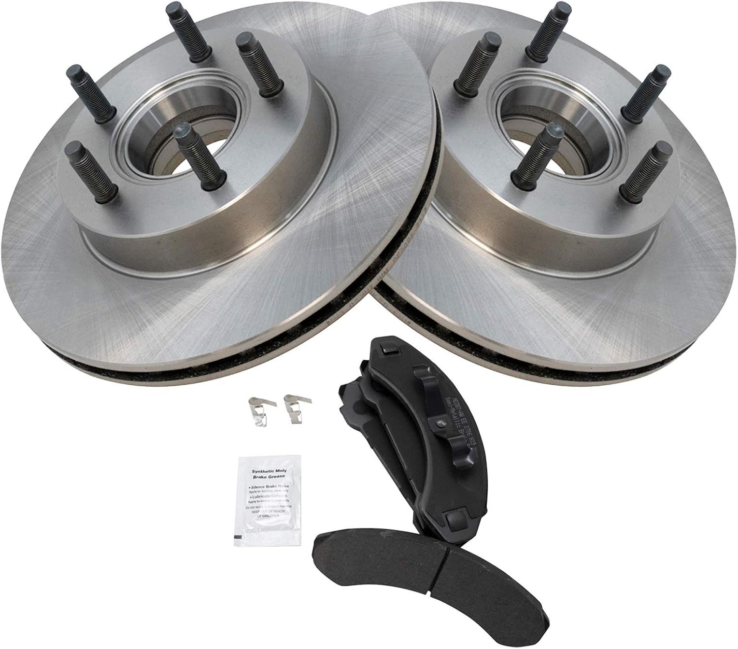TRQ Front Semi Metallic Brake Pad and Rotor Set Compatible with 86-88 Ford Bronco II 4WD 89-90 with 276mm Diameter Front Rotors 89 Ranger with