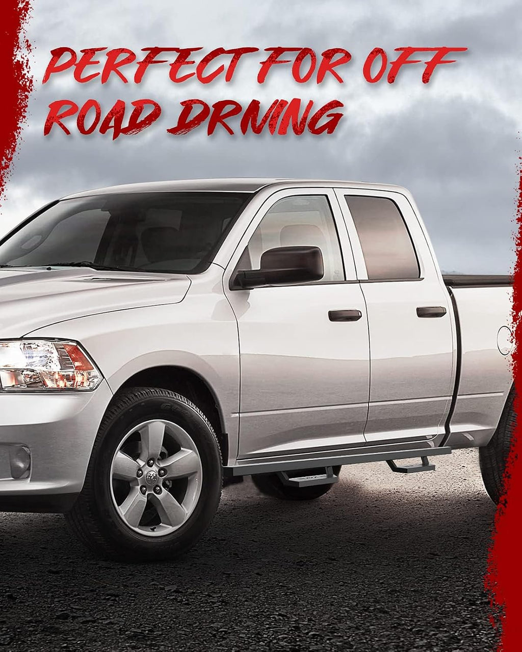 KYX Running Boards & Steps Nerf Bars Fit for 2009-2018 Dodge Ram 1500 Quad Cab, A Pair 6 inch Car Door Side Steps Nerf Bars Truck Boards Step Rails-Dual Stairs