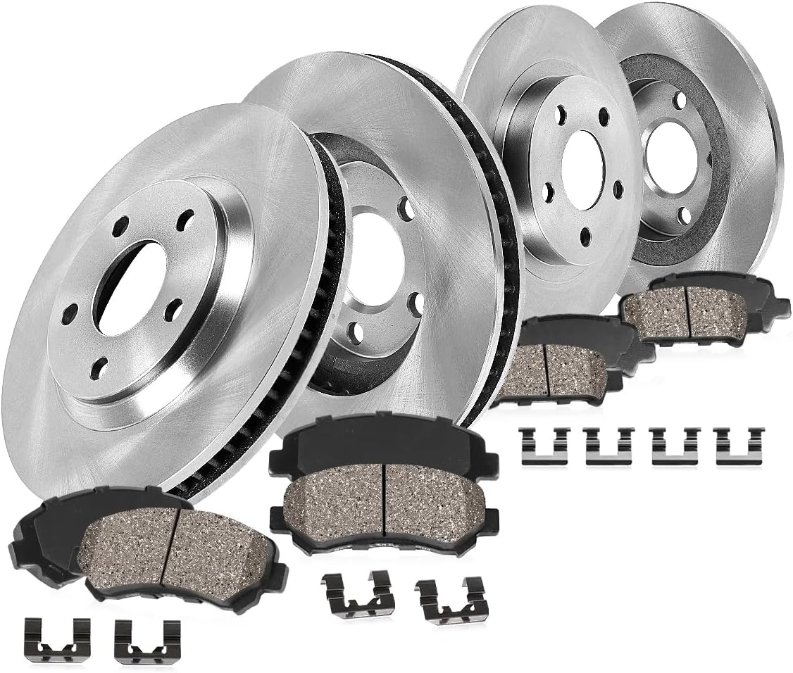 Callahan Brake Parts Front and Rear Brake Kit For Honda Civic 2006-11 - Disc Rotors with Ceramic Brake Pads + Hardware, EBYK018726