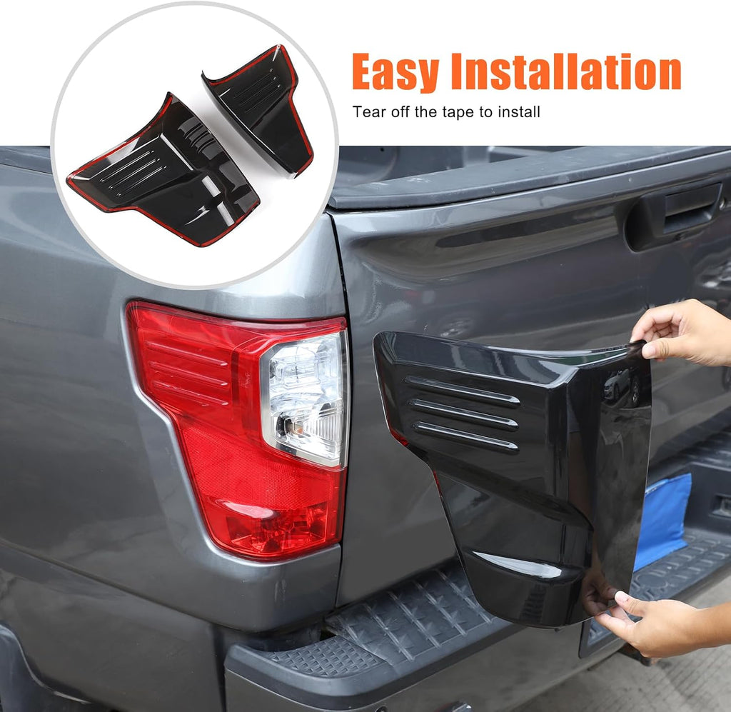 Smoked Tail Light Covers Compatible with Nissan Titan 2016-2023 Car Taillight Protection Cover Rear Light Guards Exterior Accessories